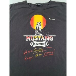 Vintage 90s Alore Mustang‎ Ranch Trainee Tee Dress XL Nevada Brothel USA Retro
